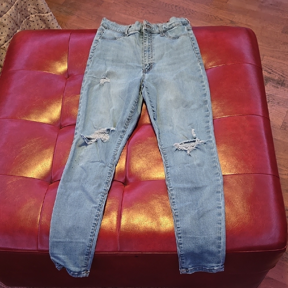 Classic Blue Distressed Women's Jeans